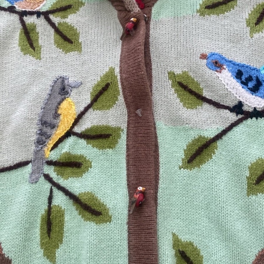 Storybook Knits Bird watcher Embroidered Cardigan - Picture 7 of 11
